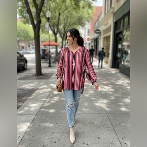 🖤❤️ Rock & Roll Cowgirl Aztec Southwest Hi-Low Top – Women’s XL ❤️🖤